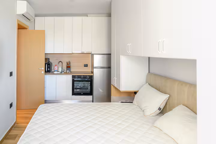 Interiér apartmánu 3 s kuchyní